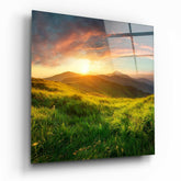 Mountain Landscape Glass Wall Art.